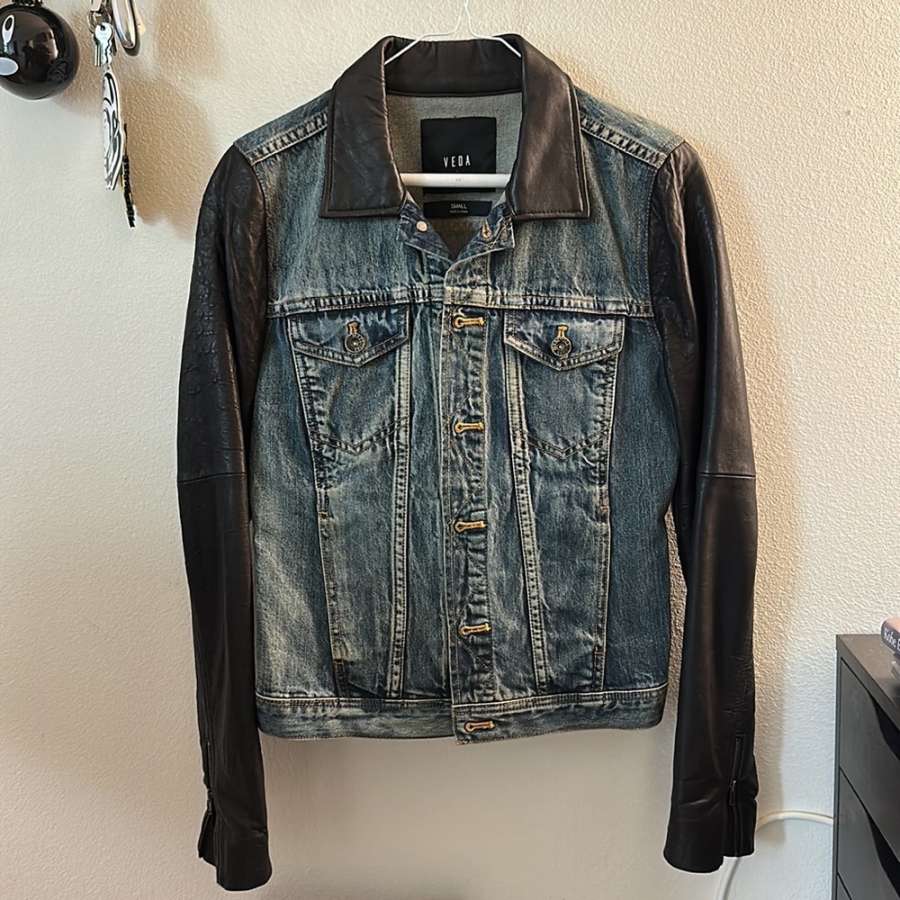 Madewell x Veda leather denim jacket